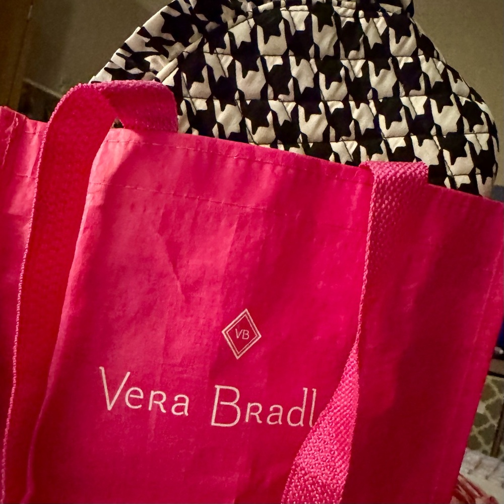 Vera Bradley Pink Tote Bag with cosmetic case